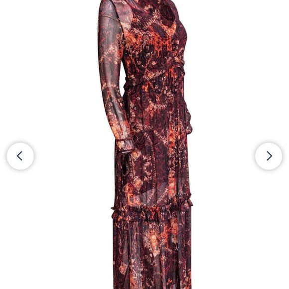 Intermix - Red Paisley Maxi Dress L - Picture 1 of 7